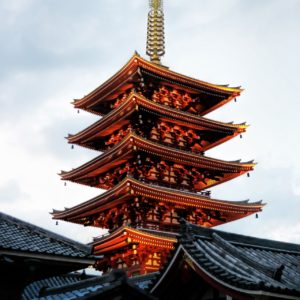 Brown and Gold temple under white clouds