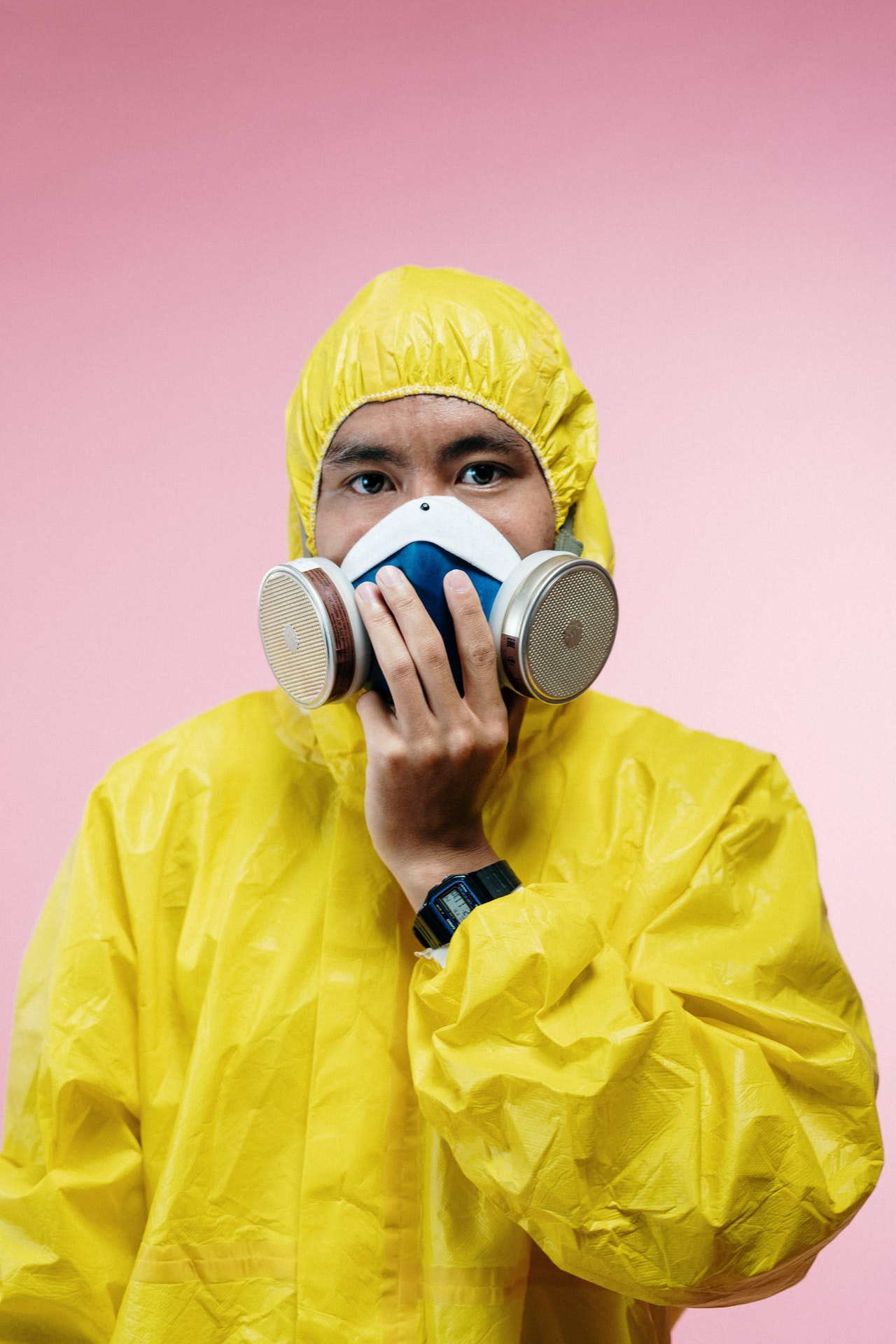 Person in yellow coveralls