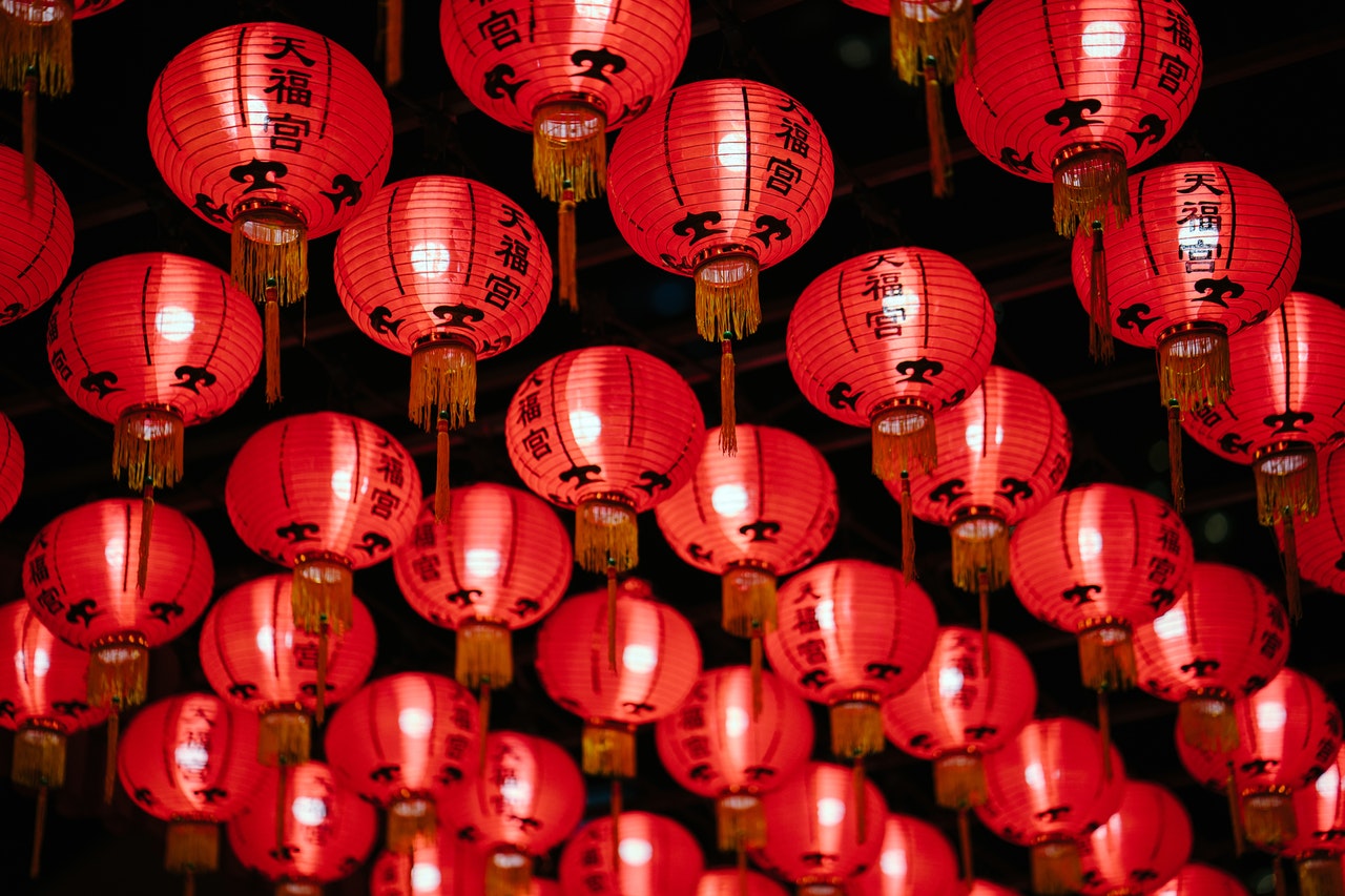red paper lanterns
