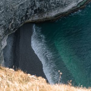 waves crashing shore